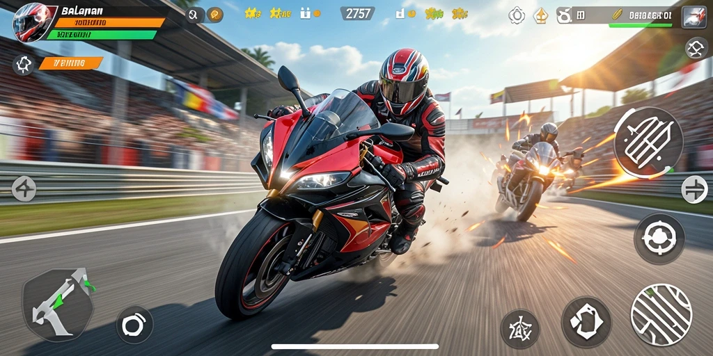 Screenshot 2757 menunjukkan aksi balapan motor yang menegangkan.