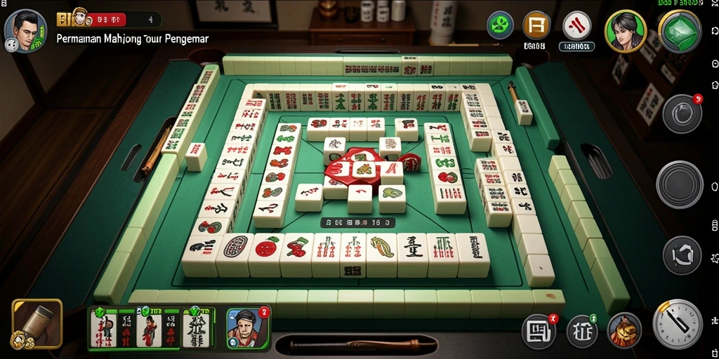 Tampilan gameplay menarik di BIGMSG dengan ubin Mahjong berwarna-warni.