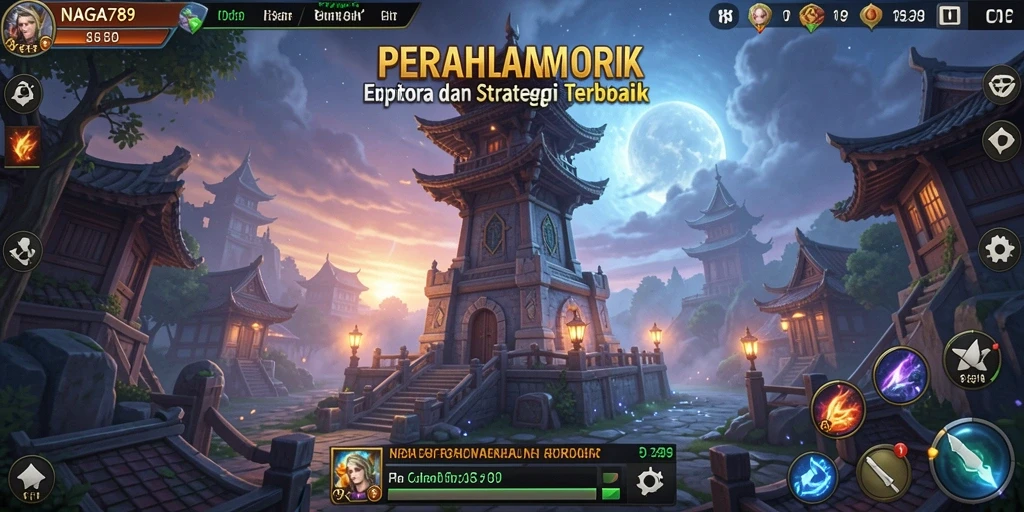 Tangkapan layar gameplay NAGA789 menunjukkan pertarungan menara yang intens dan strategis.