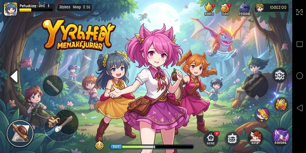 Tampilan gameplay YYRR yang menarik dengan karakter Anime yang menawan.